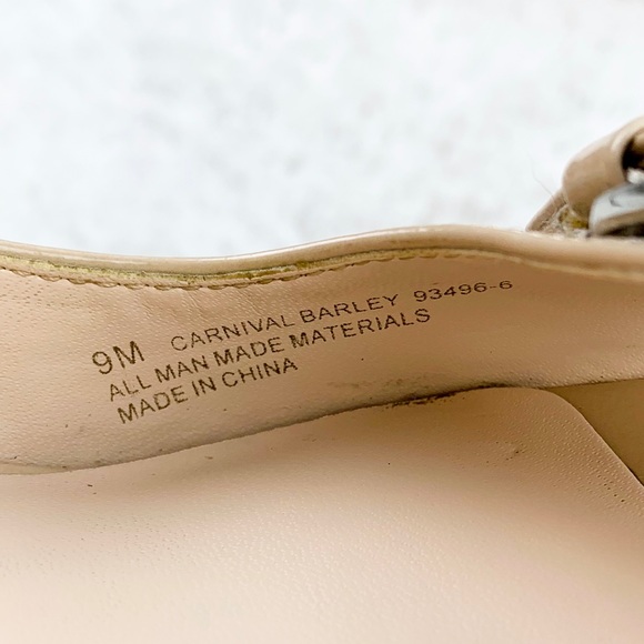 😄 FRANCO SARTO Patent Leather Cream Cork Wedge 9 - Picture 7 of 8